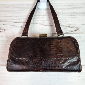 Vintage 1940s-50s Revits Exact Match Lizard Alligator Skin Box Style Mini Purse